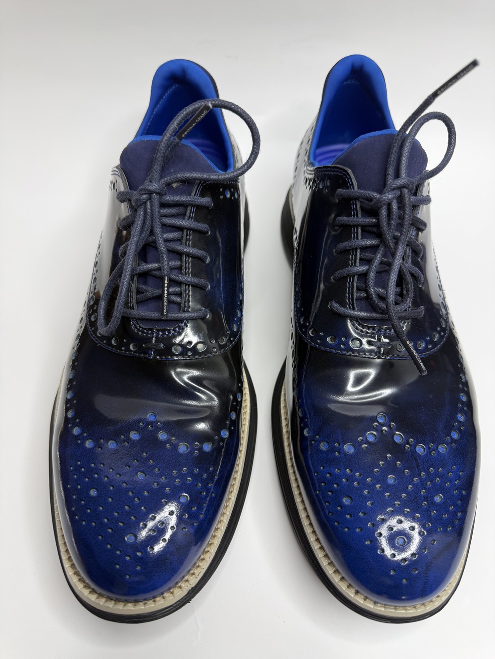Cole Haan ØriginalGrand Wingtip Oxford Navy Blue Patent Men’s 12M C38237